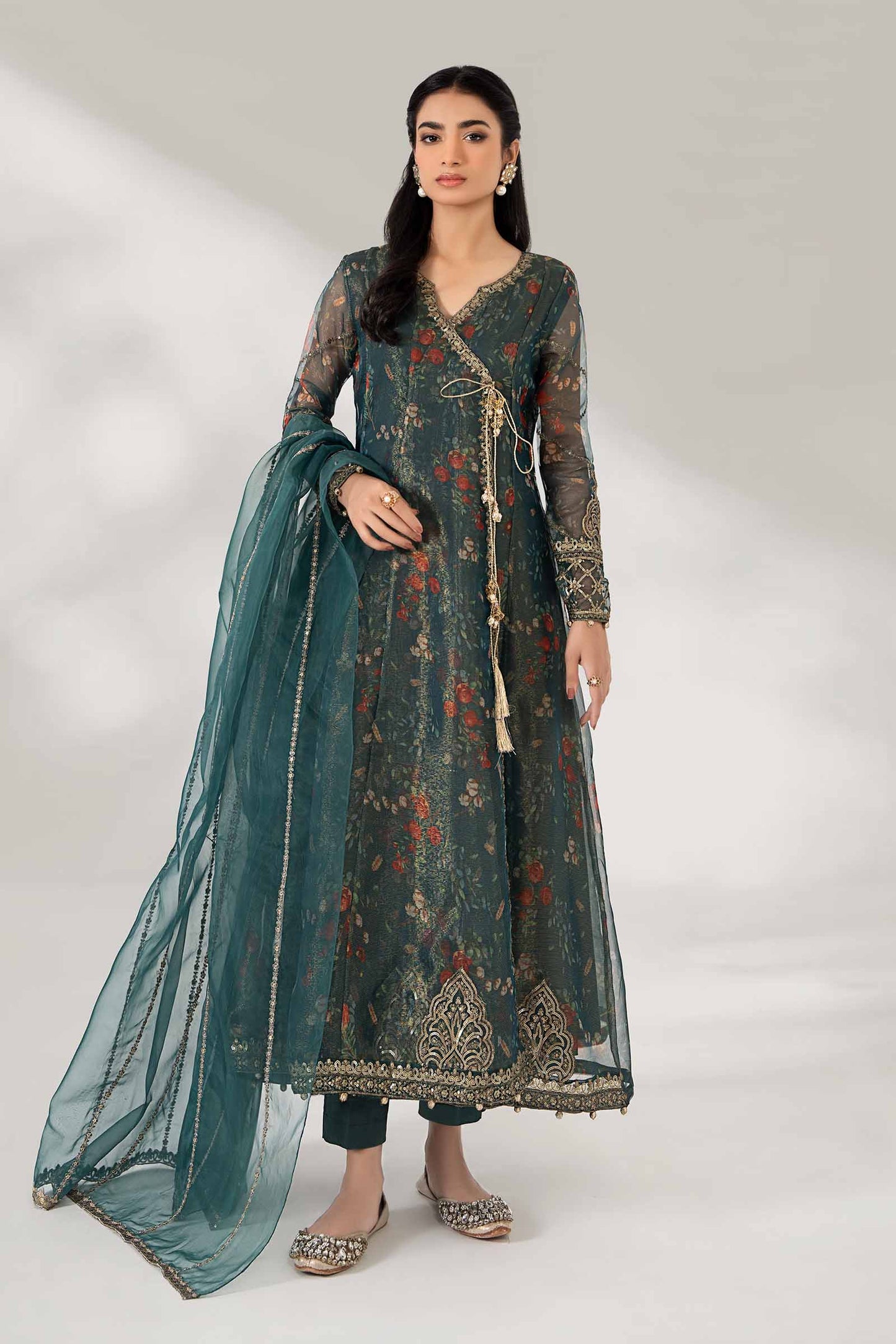 3 Piece Printed Polyester Cotton Suit