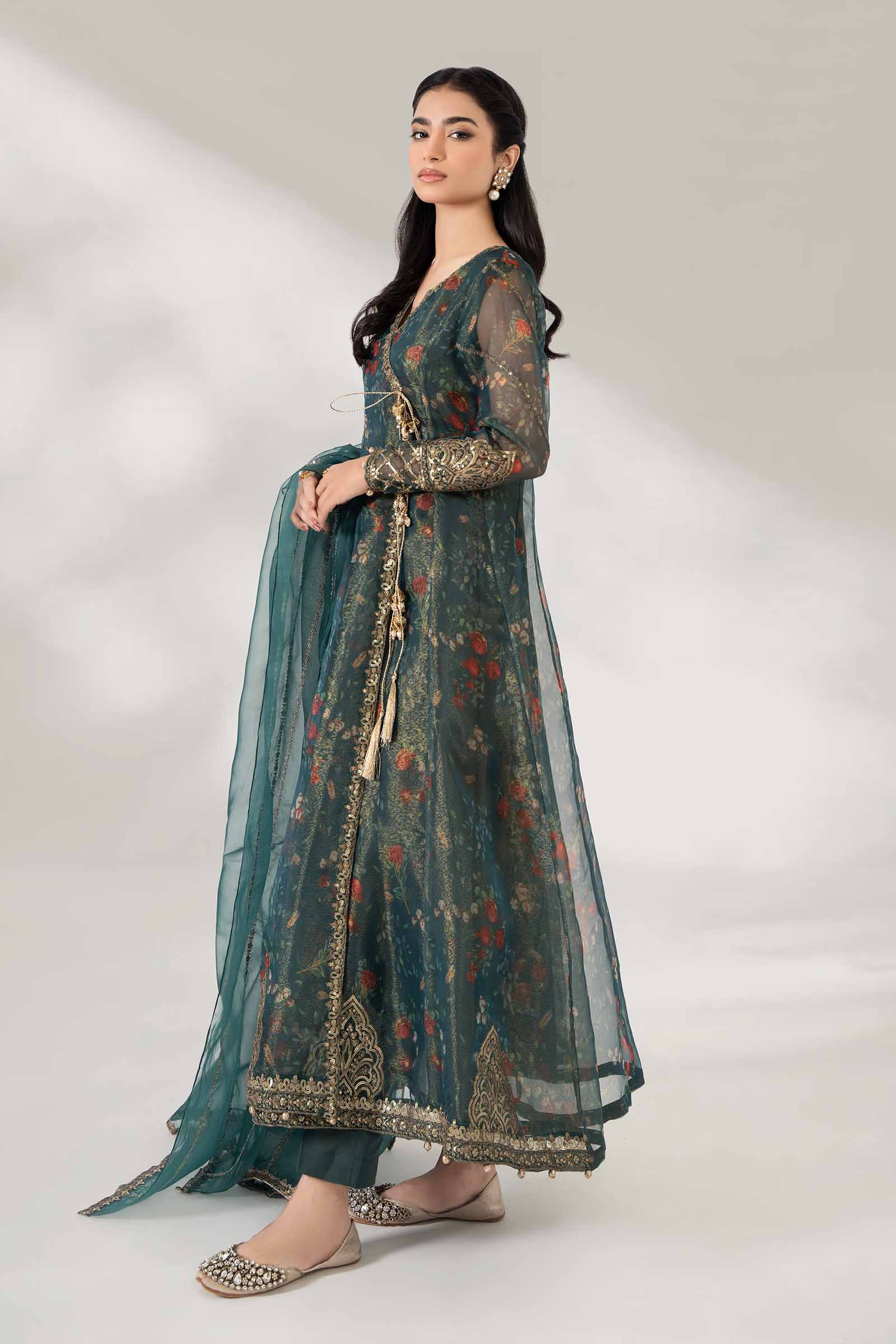 3 Piece Printed Polyester Cotton Suit