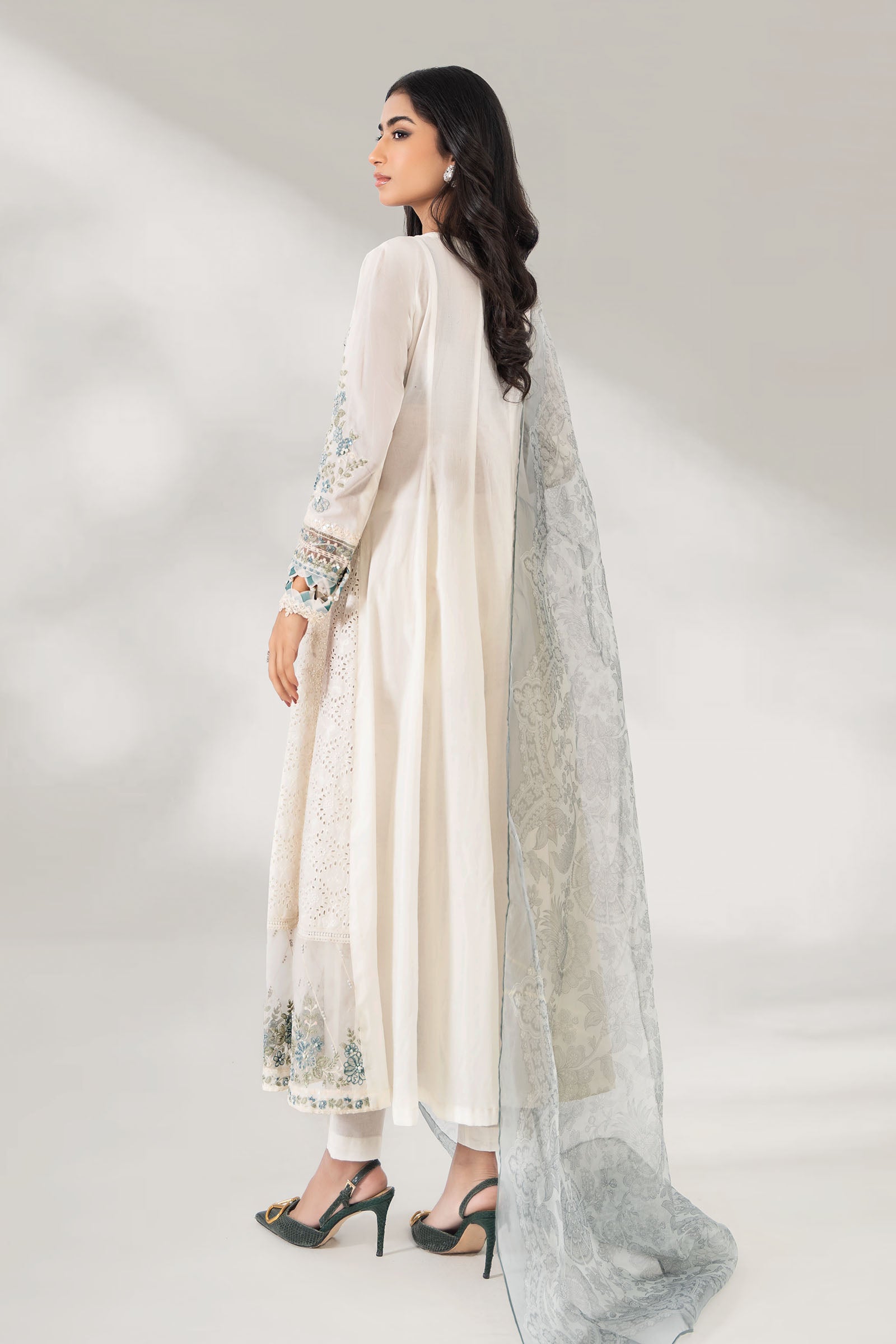 3 Piece Embroidered Net Suit