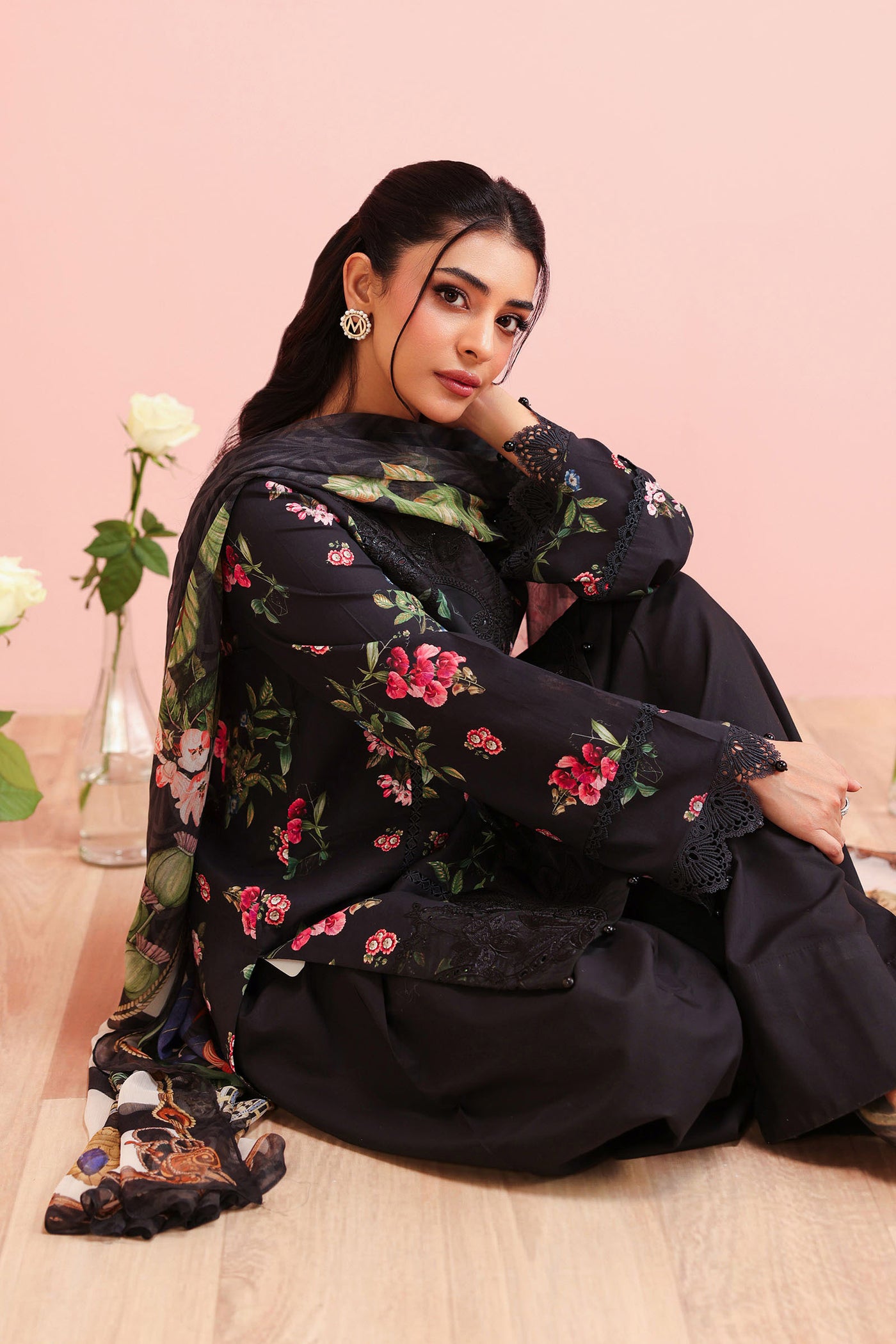 3 Piece Embroidered Cotton Suit