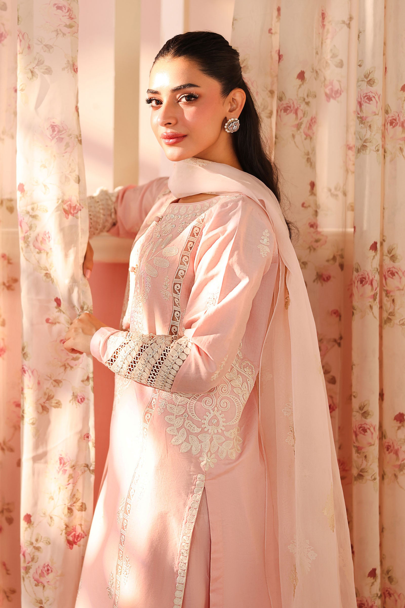 3 Piece Embroidered Dobby Suit