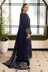 3 Piece Embroidered Raw Silk Suit