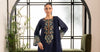 3 Piece Embroidered Raw Silk Suit