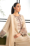 3 Piece Embroidered Raw Silk Suit