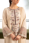 3 Piece Embroidered Raw Silk Suit