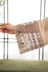 3 Piece Embroidered Raw Silk Suit