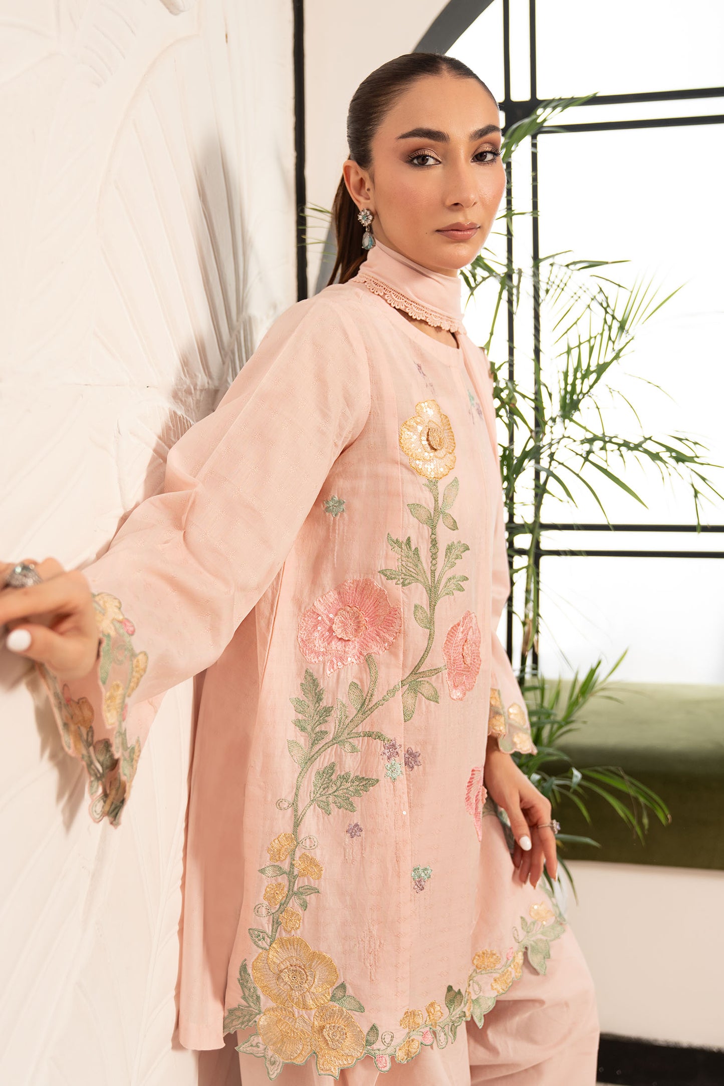 3 Piece Embroidered Dobby Lawn Suit