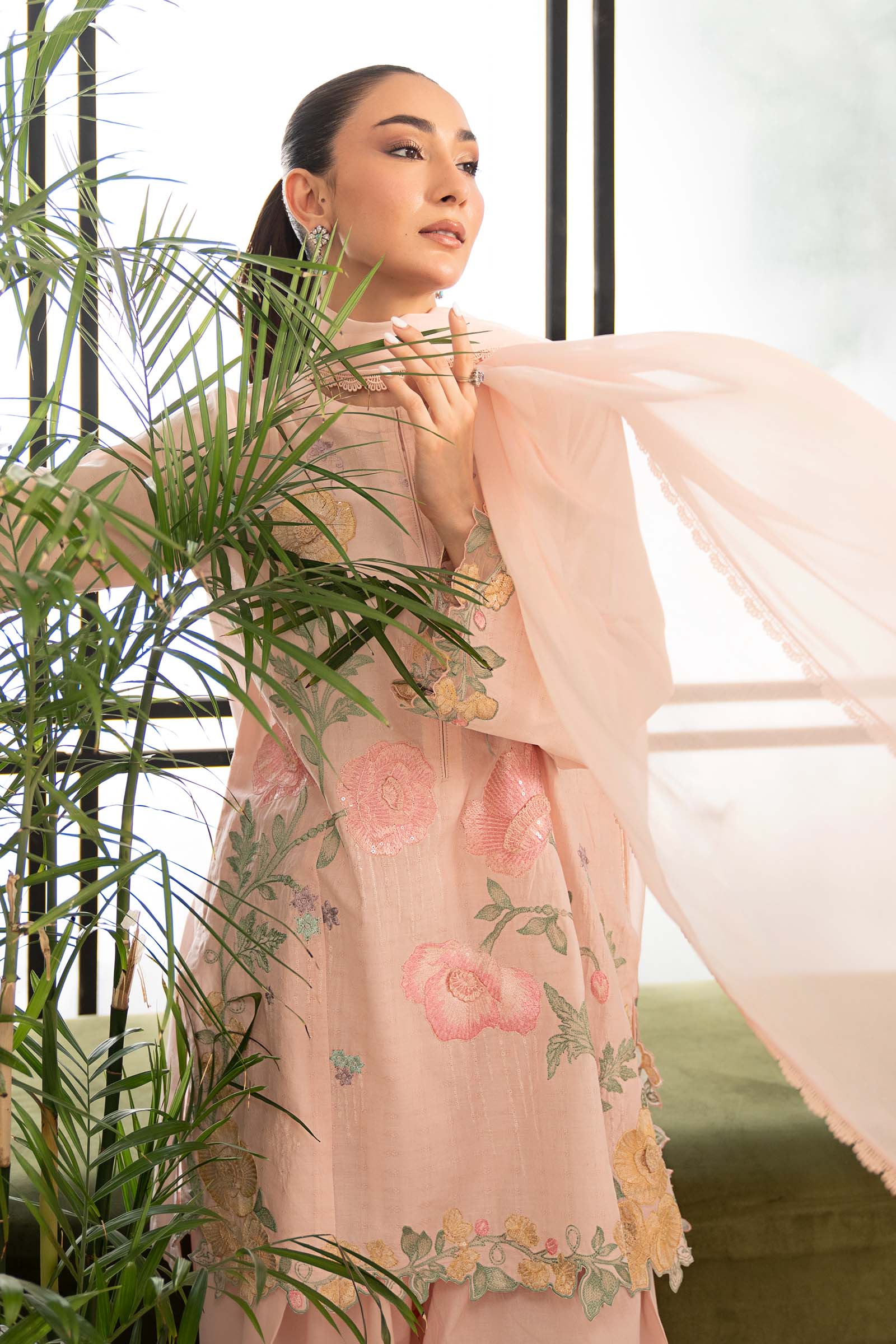 3 Piece Embroidered Dobby Lawn Suit