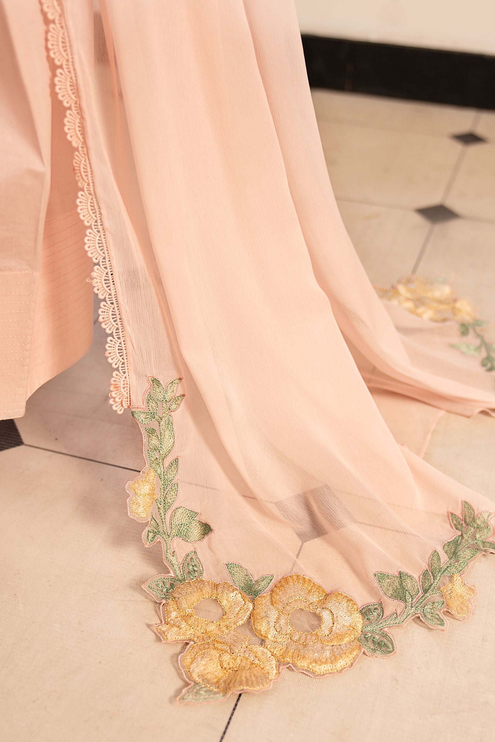 3 Piece Embroidered Dobby Lawn Suit