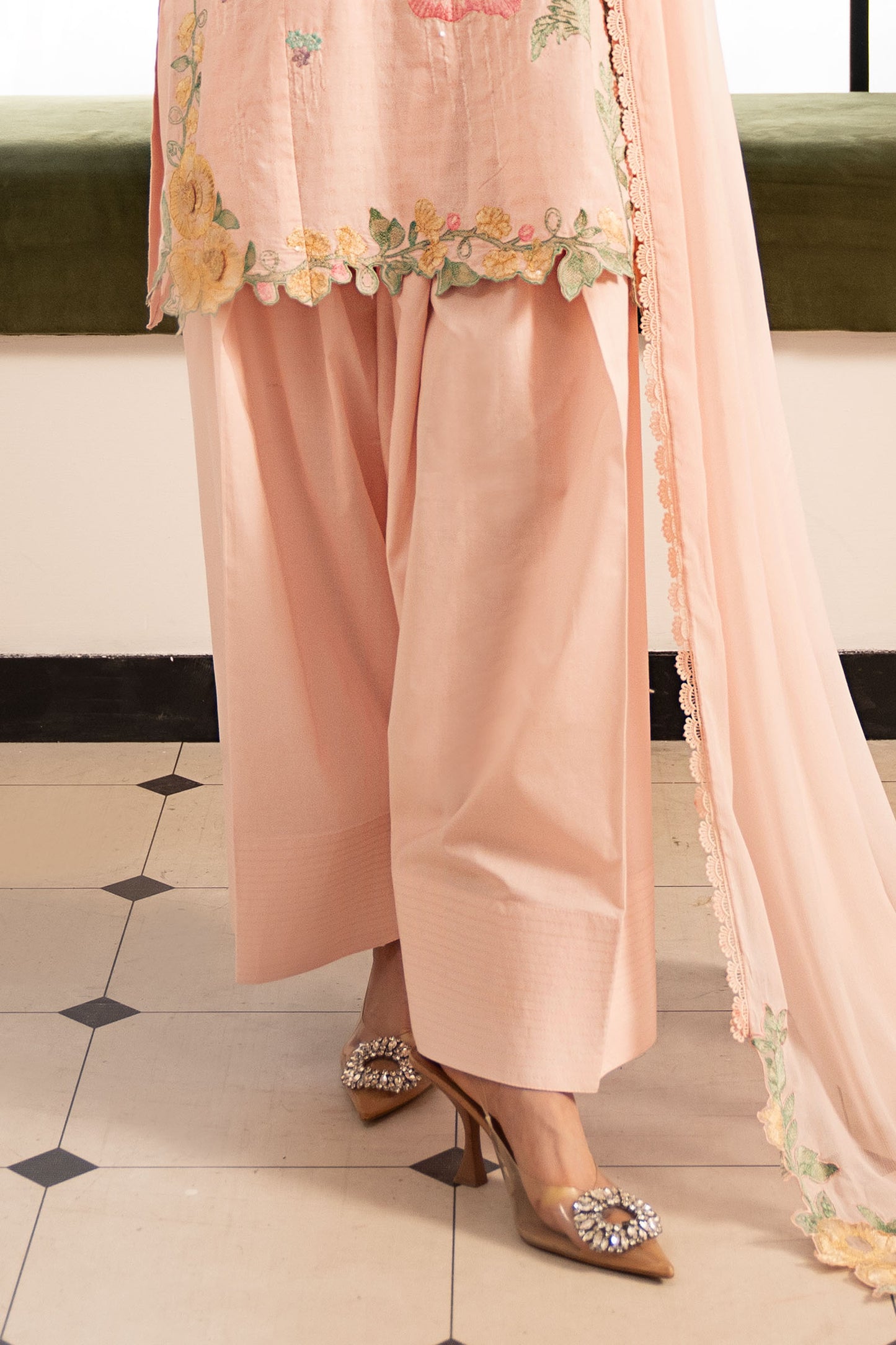 3 Piece Embroidered Dobby Lawn Suit