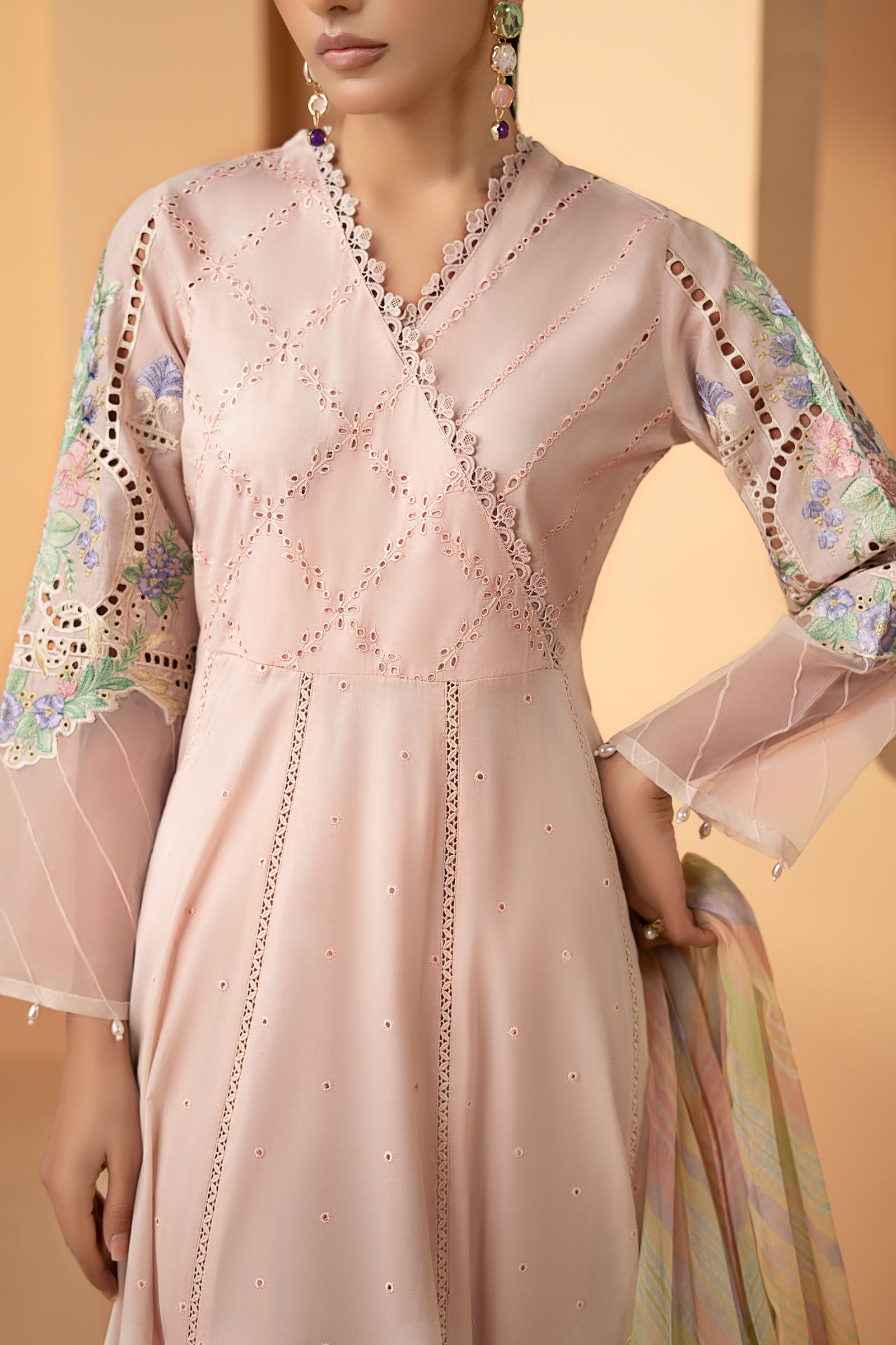 3 Piece Embroidered Dobby Lawn Suit