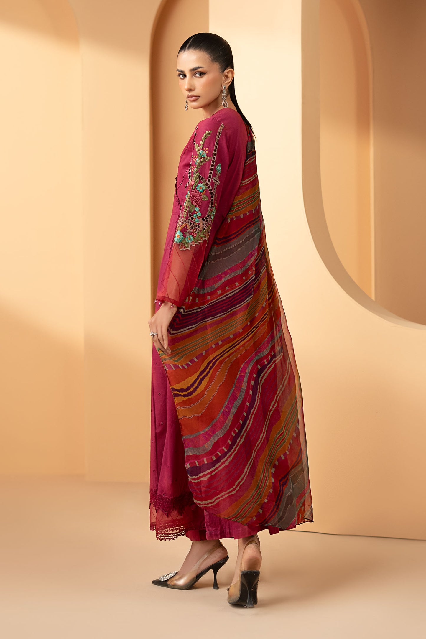 3 Piece Embroidered Dobby Lawn Suit