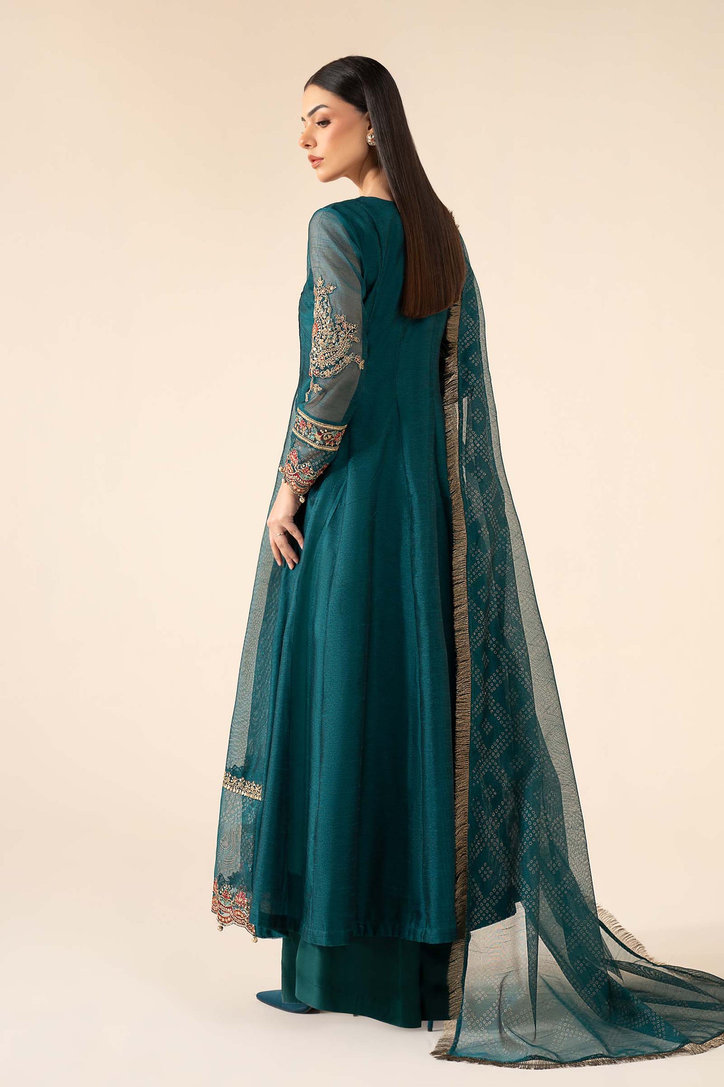 3 Piece Embroidered Cotton Net Suit