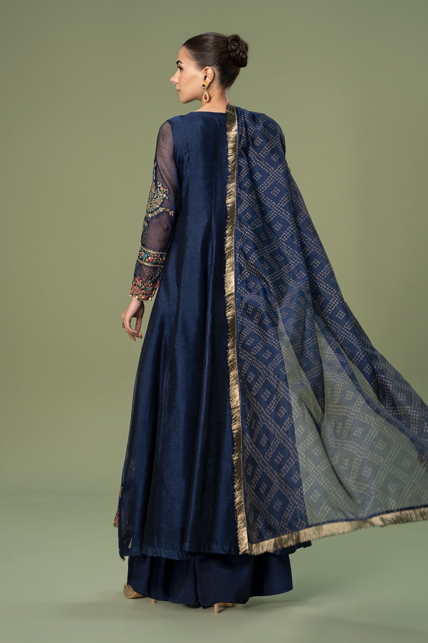 3 Piece Embroidered Paper Cotton Suit