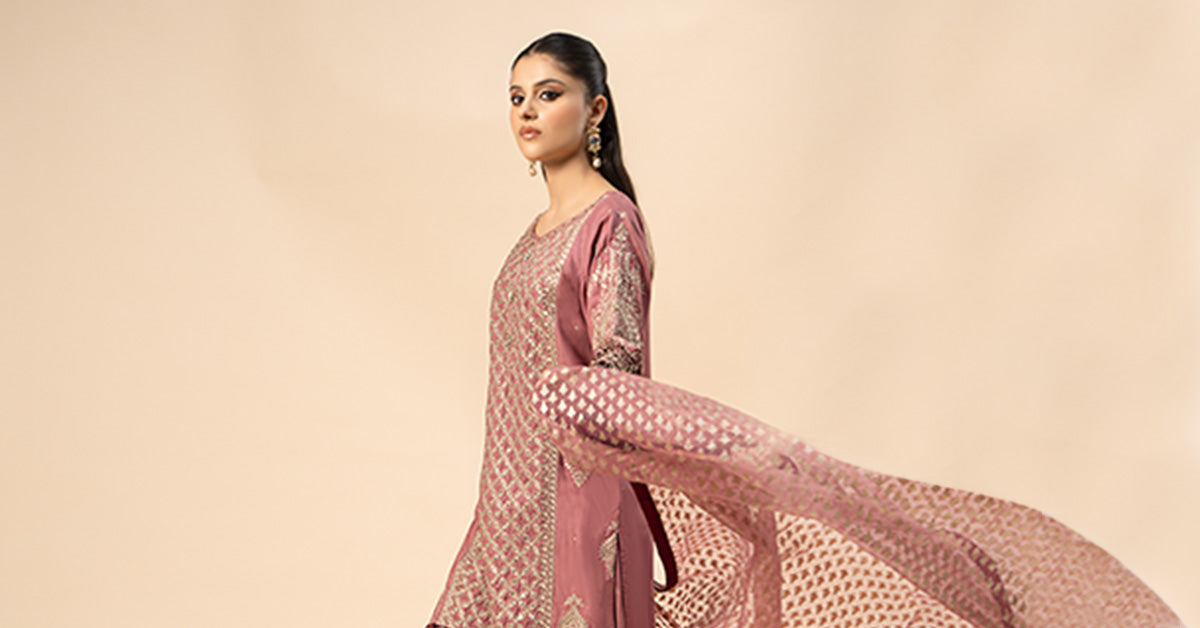 3 Piece Embroidered Linen Suit