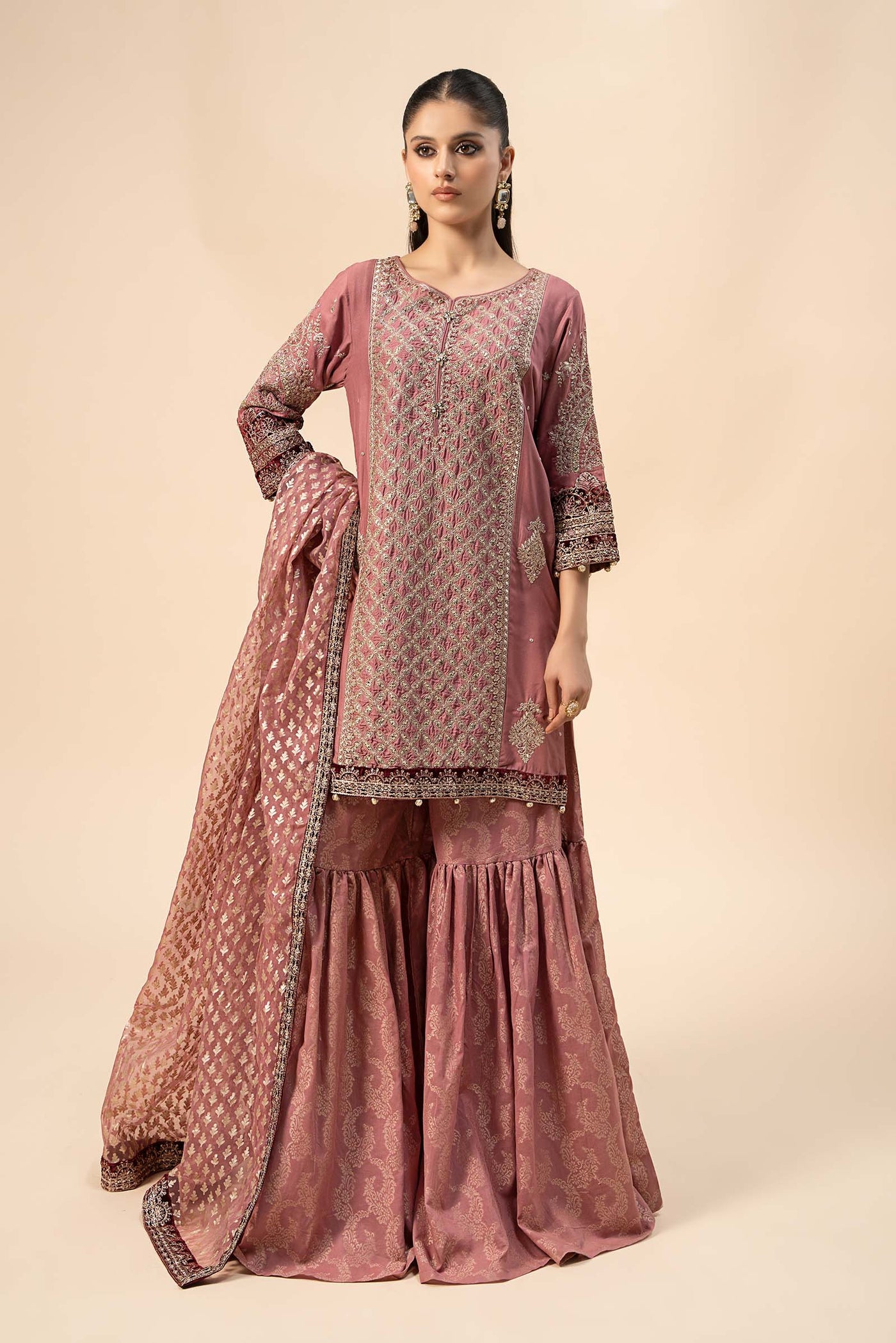 3 Piece Embroidered Linen Suit