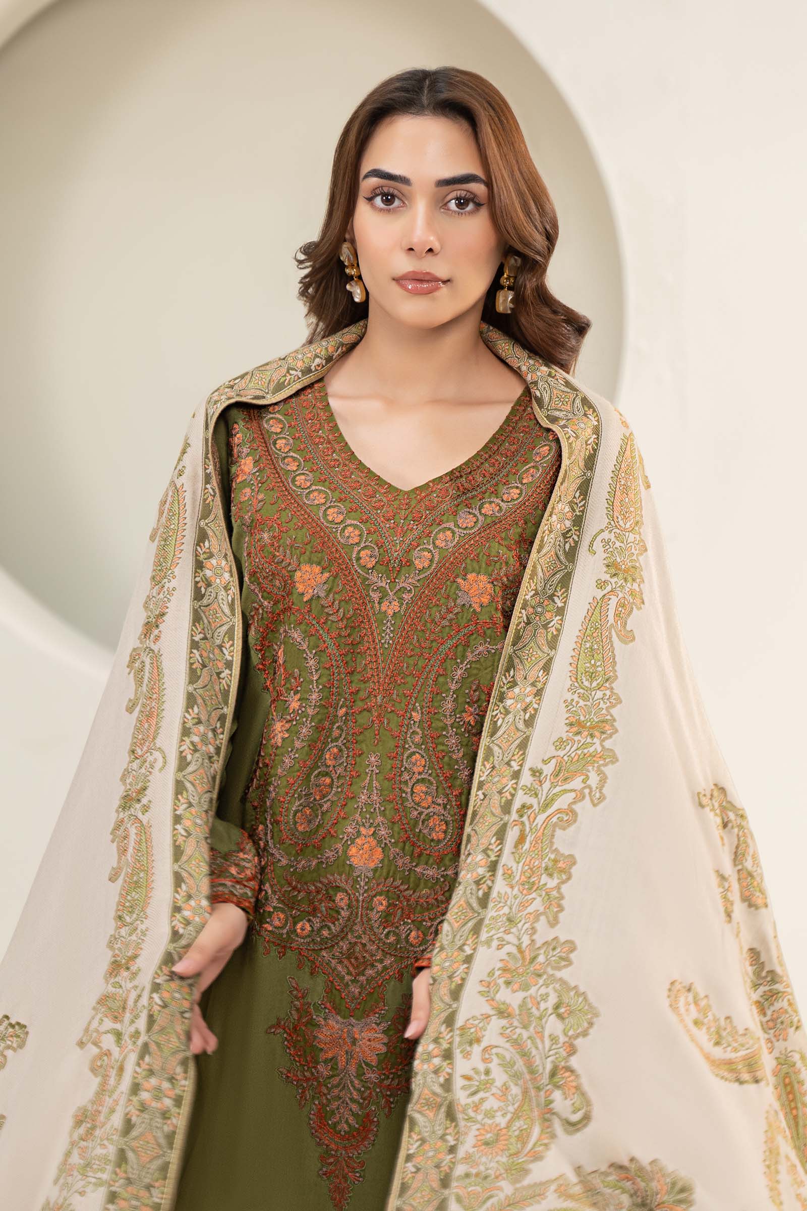 3 Piece Embroidered Linen Suit