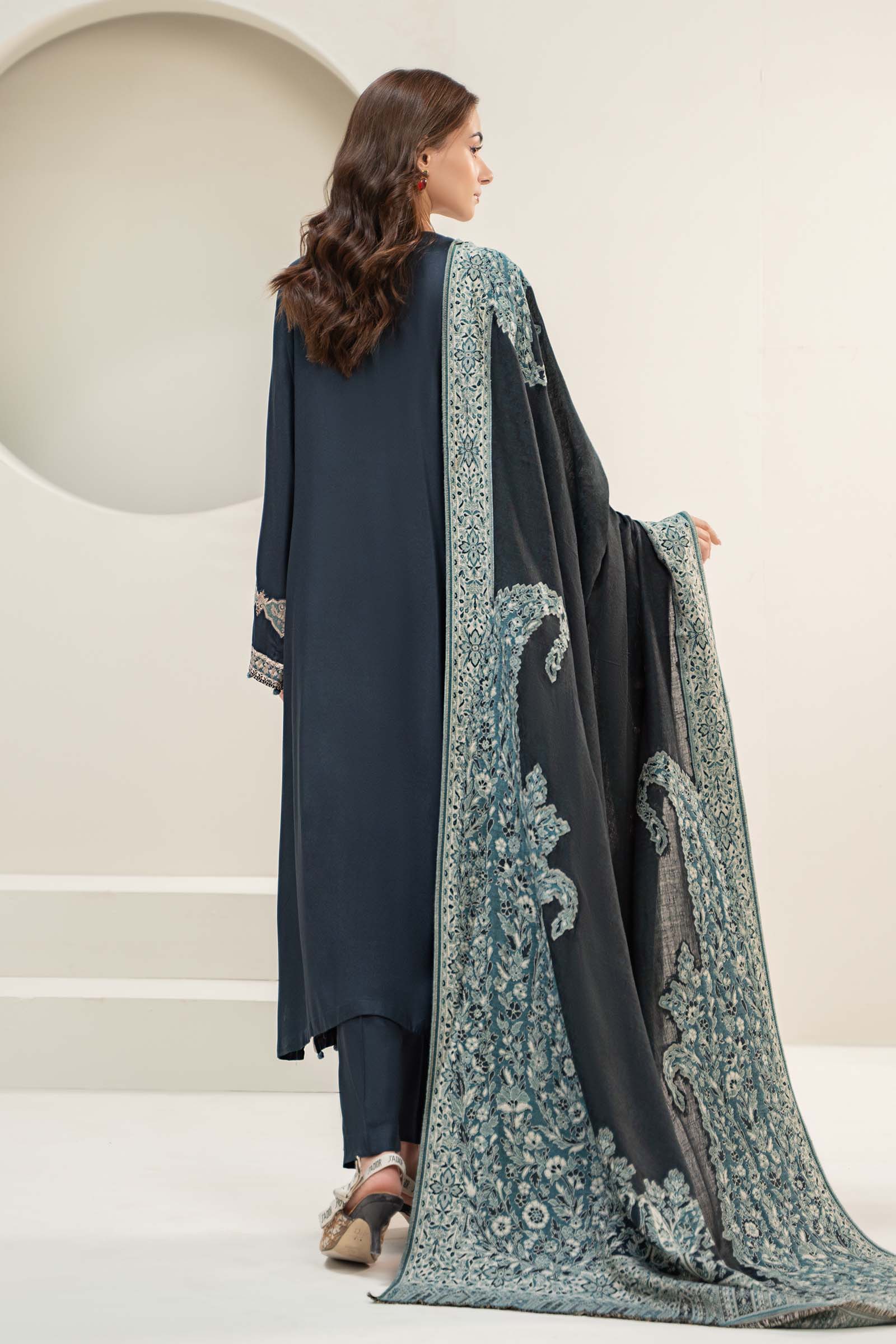 3 Piece Embroidered Linen Suit