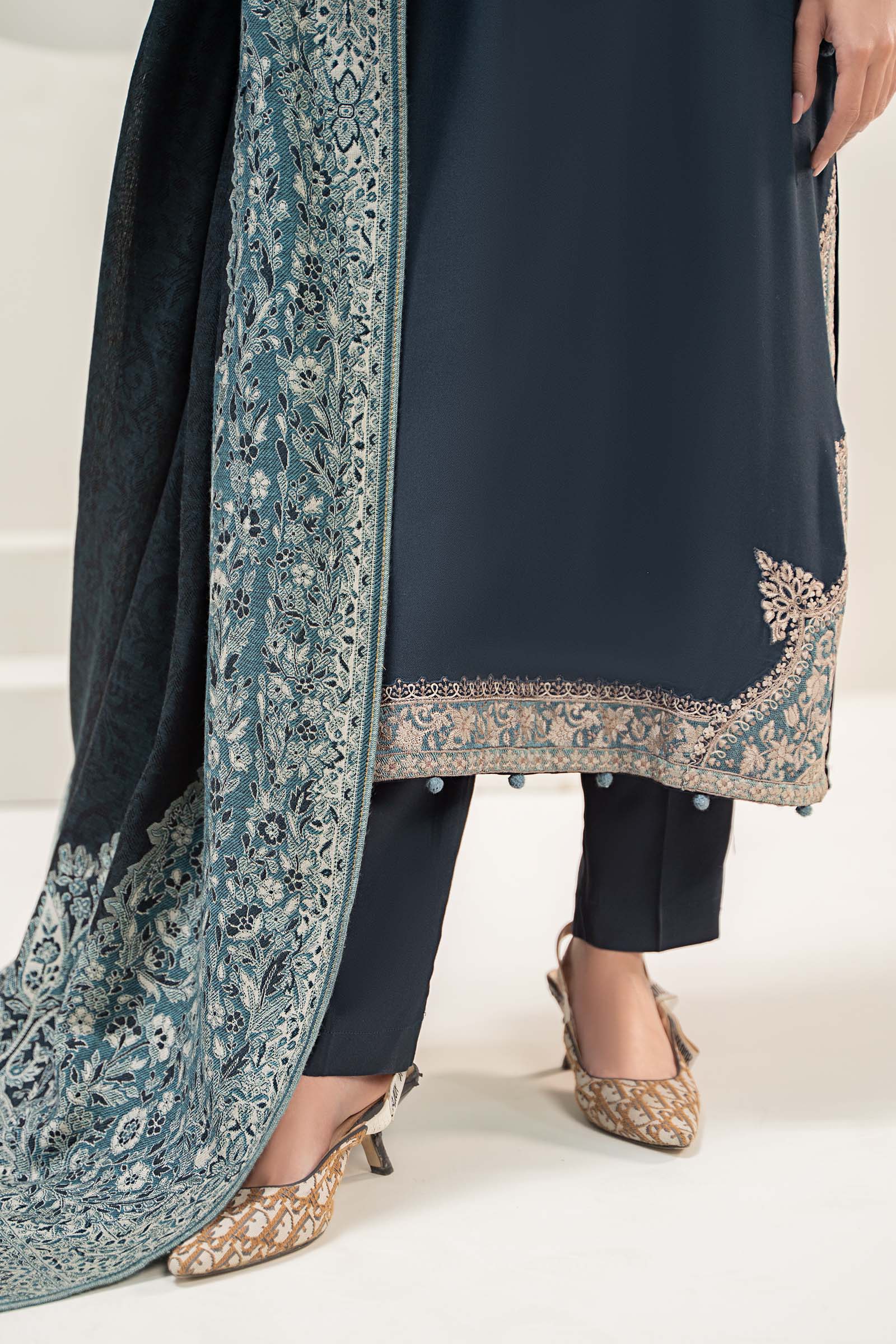 3 Piece Embroidered Linen Suit