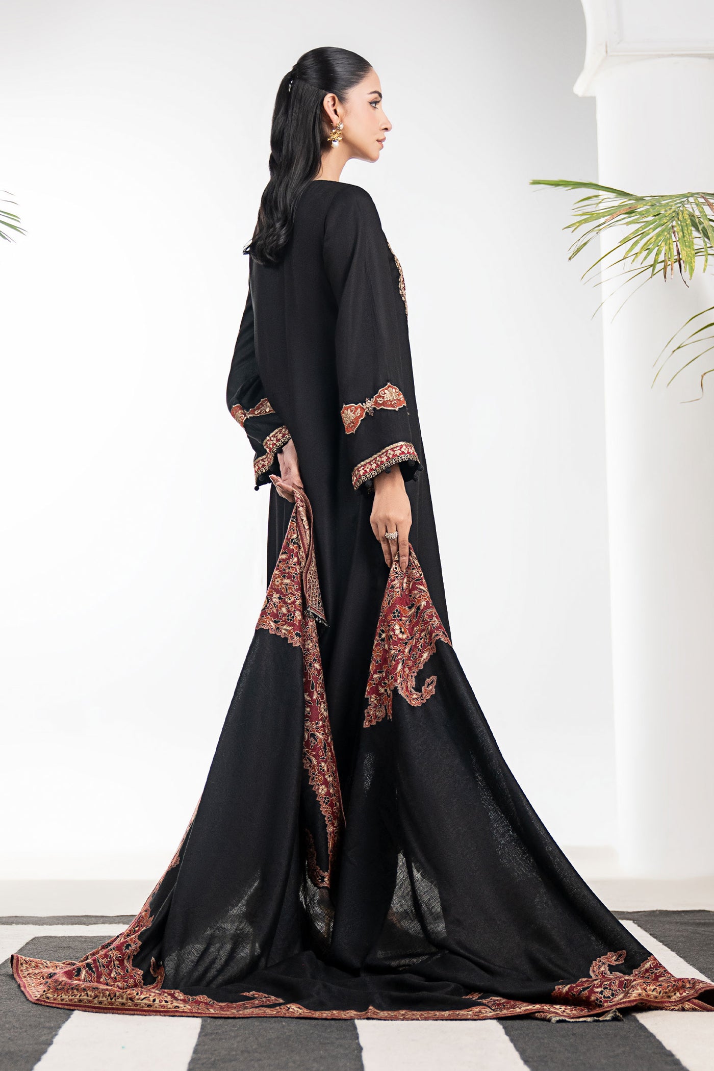 3 Piece Embroidered Linen Suit