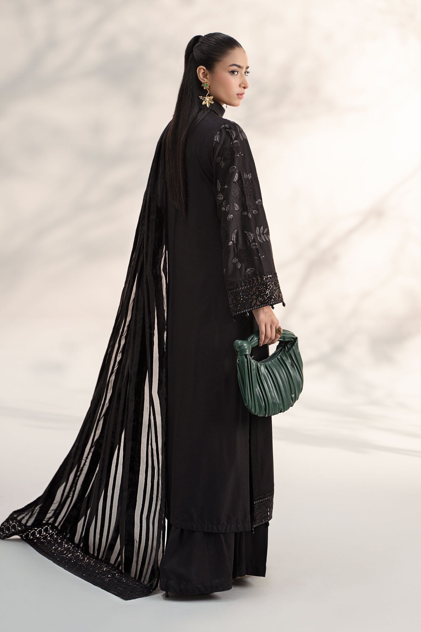 3 Piece Embroidered Linen Suit