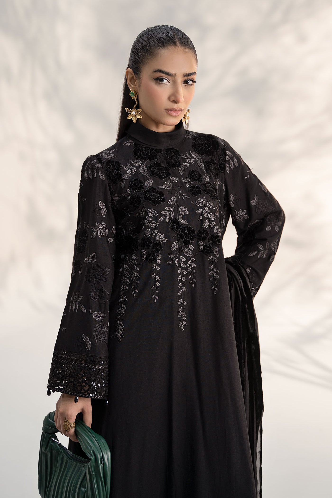 3 Piece Embroidered Linen Suit