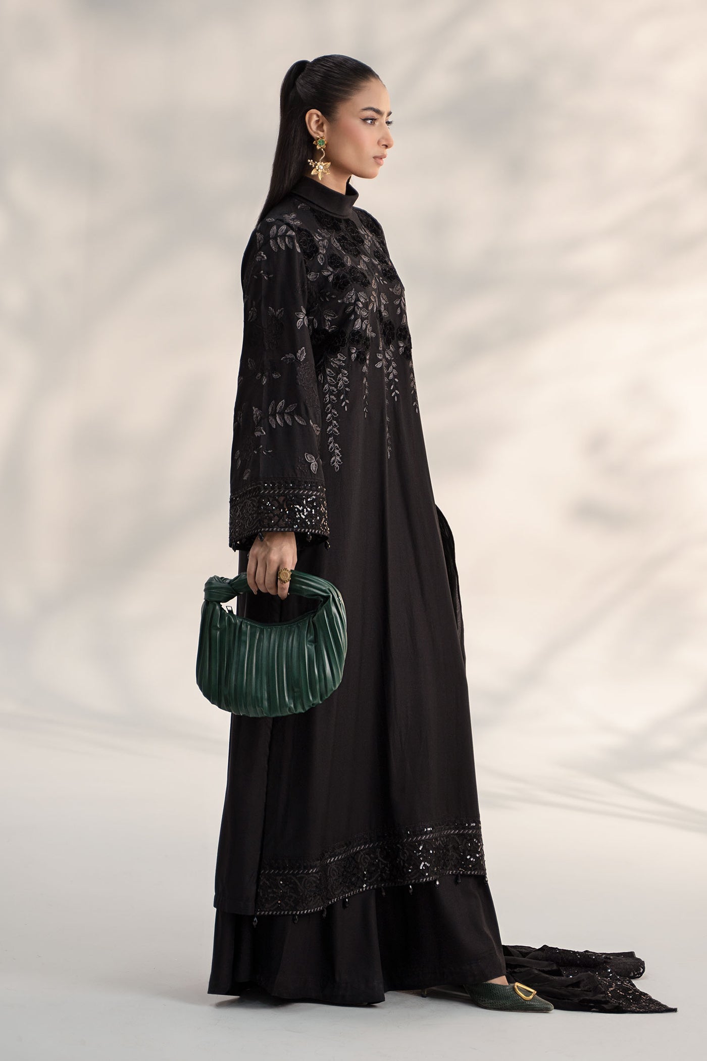 3 Piece Embroidered Linen Suit