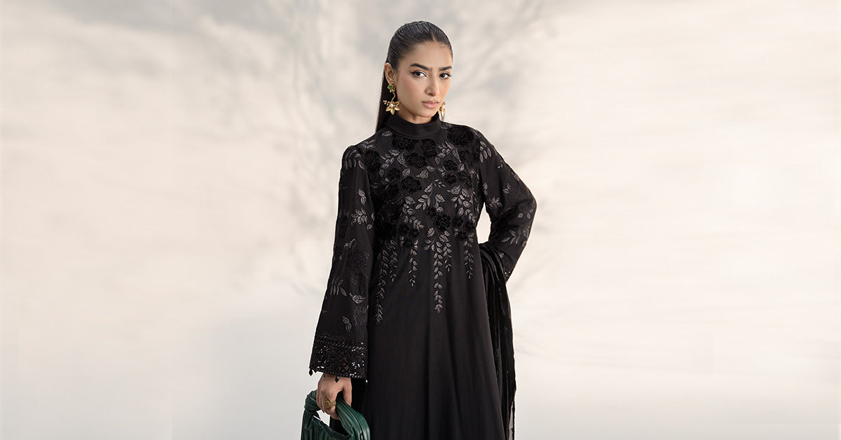 3 Piece Embroidered Linen Suit