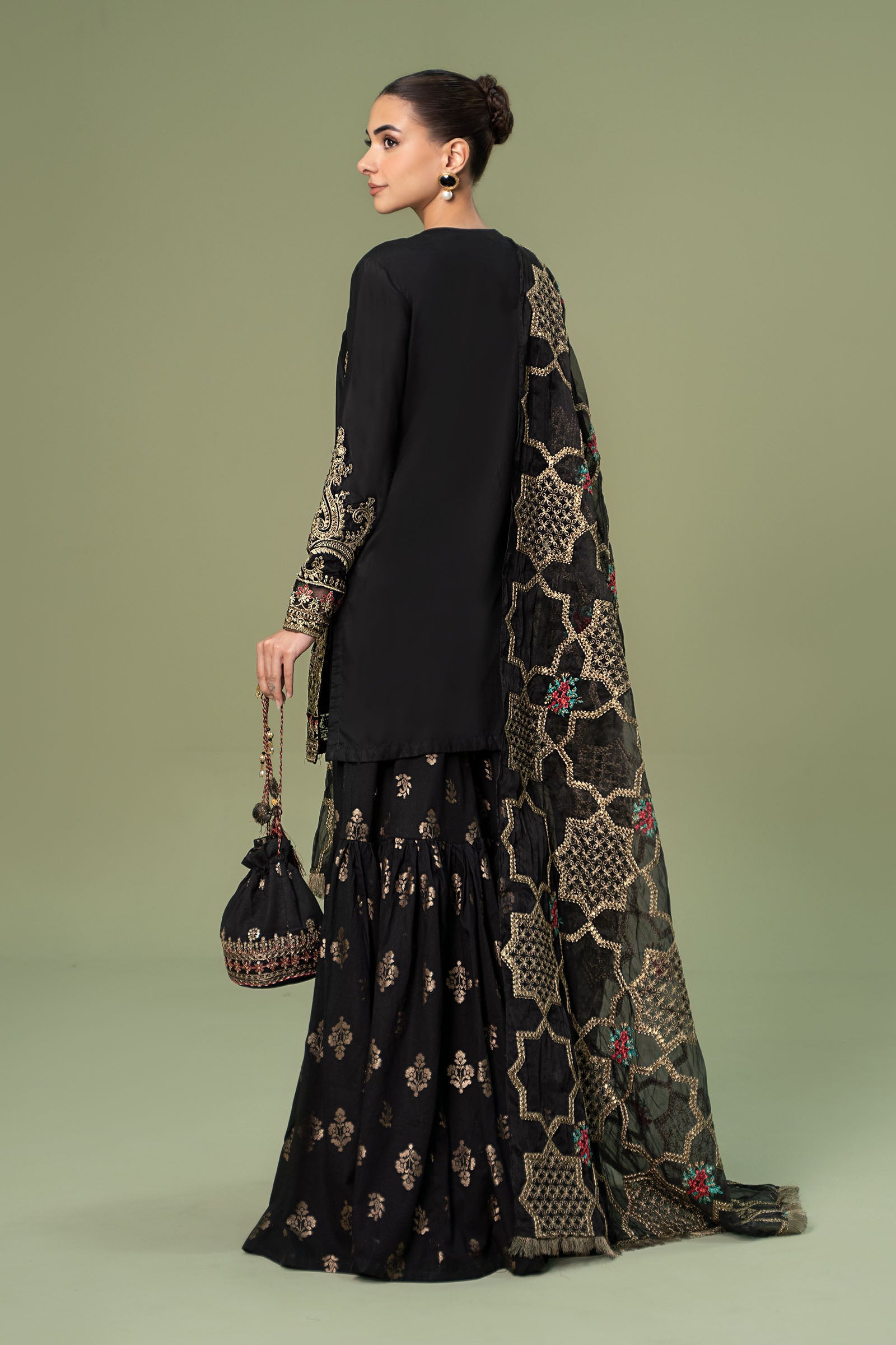 3 Piece Embroidered Linen Suit