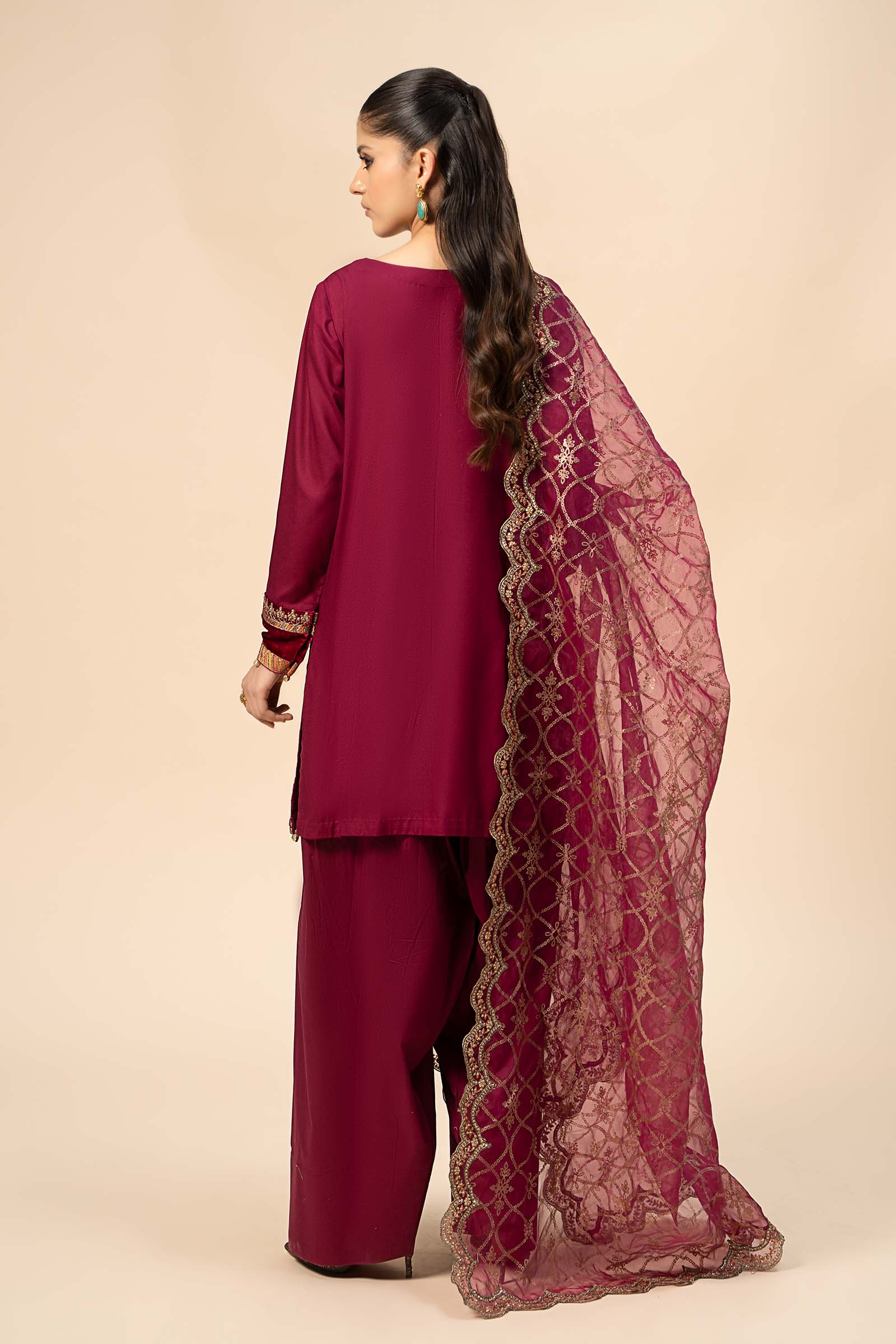 3 Piece Embroidered Linen Suit
