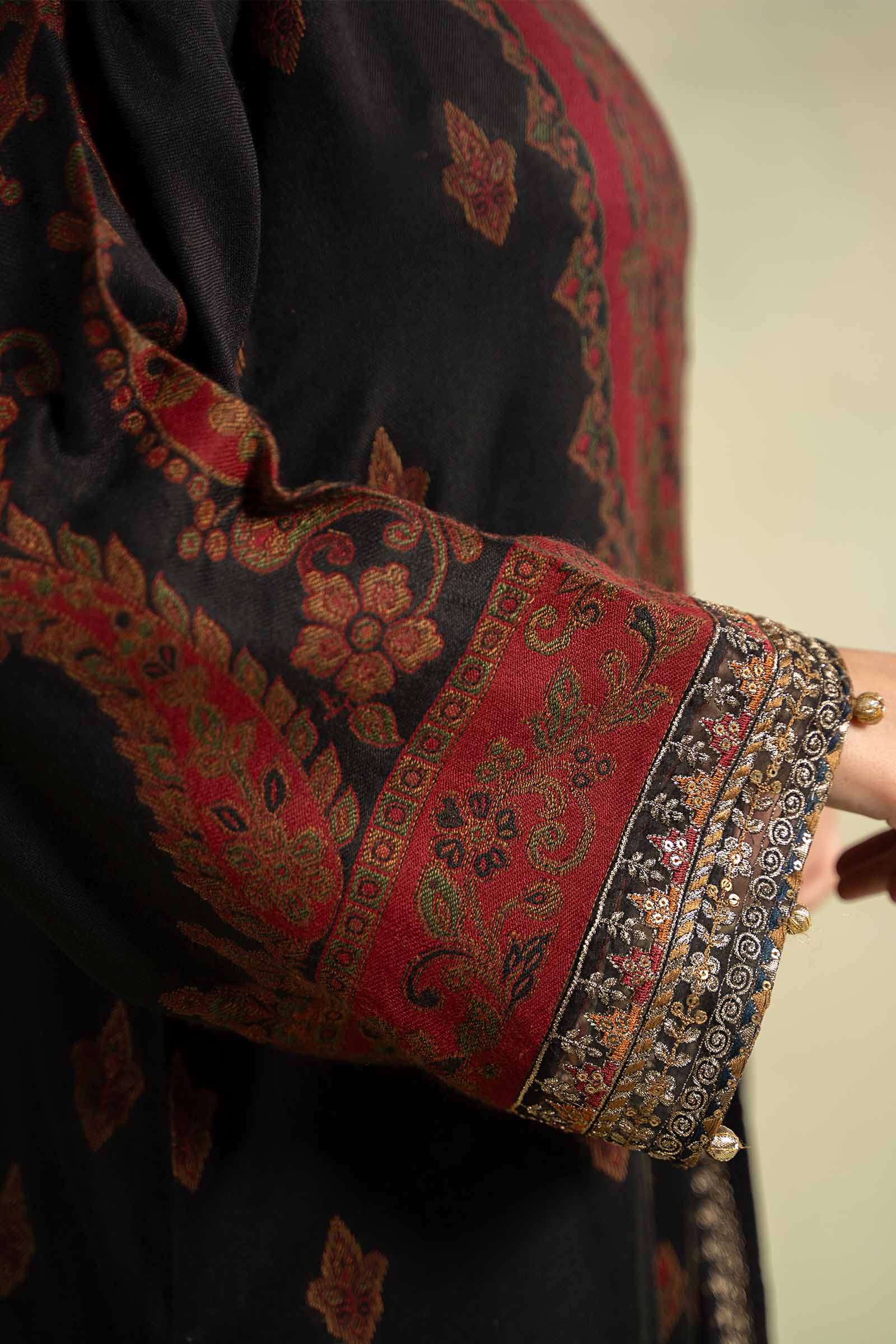 3 Piece Embroidered Woven Khadi Suit