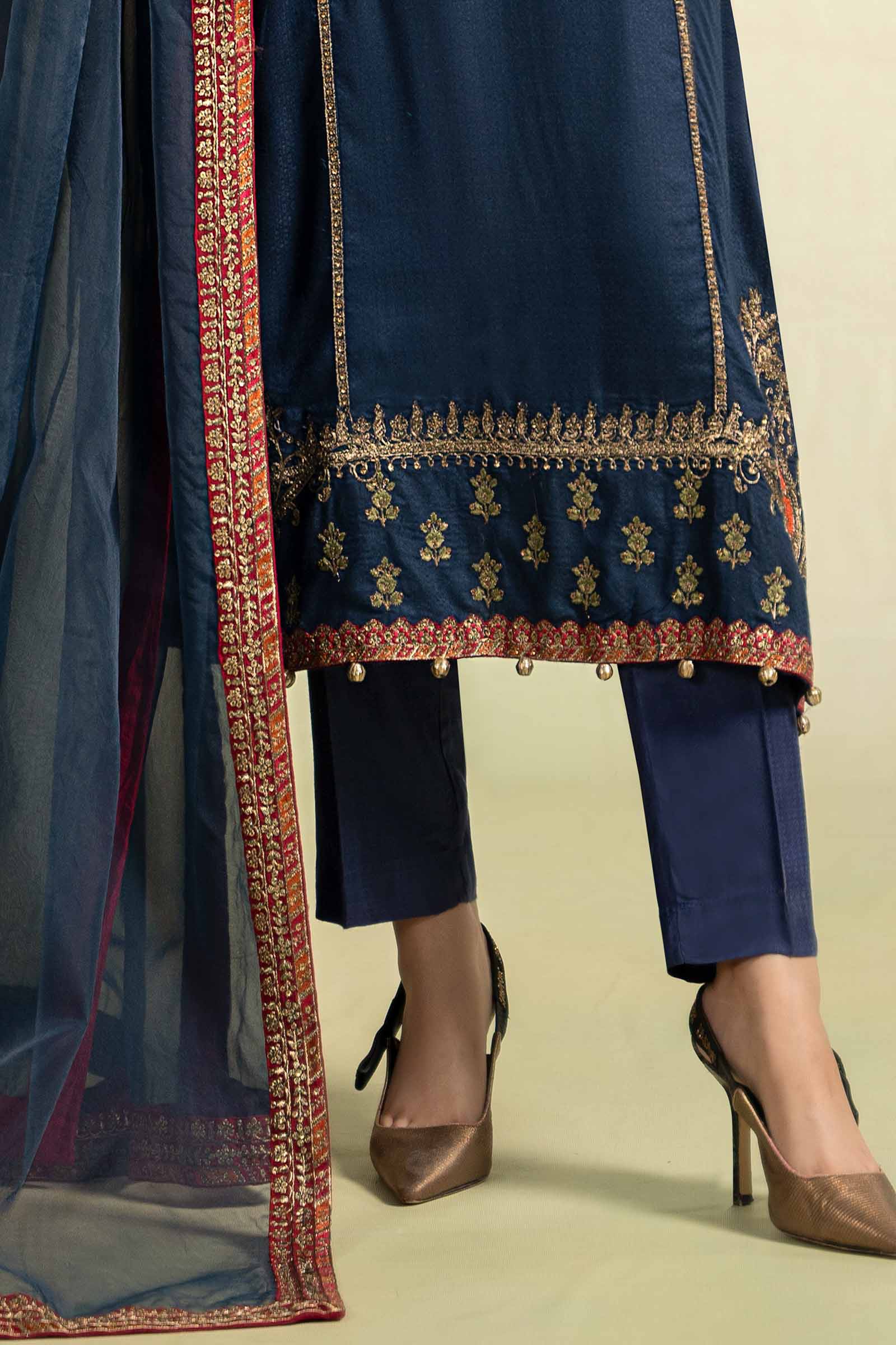 3 Piece Embroidered Linen Suit