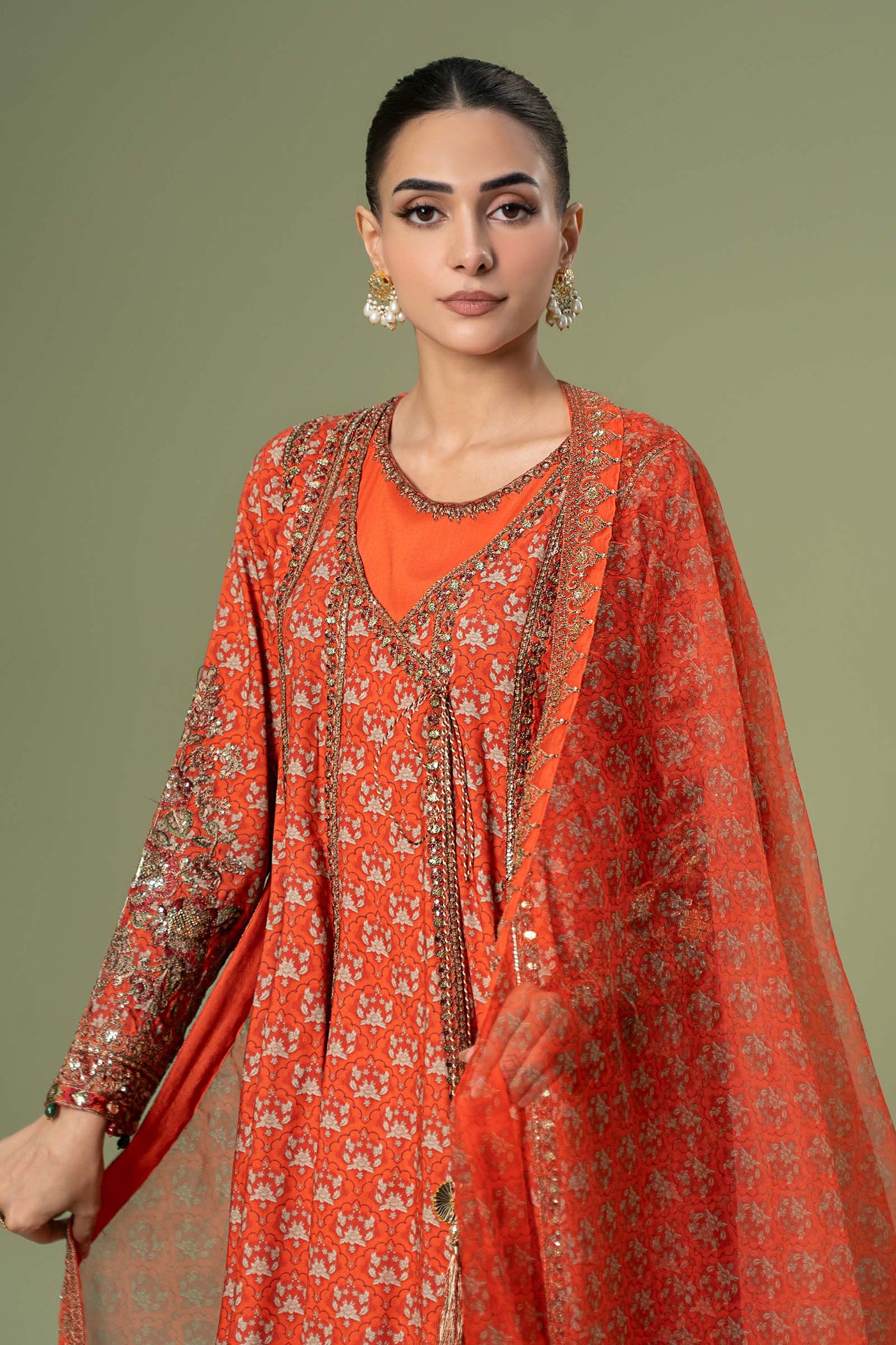 3 Piece Embroidered Linen Suit