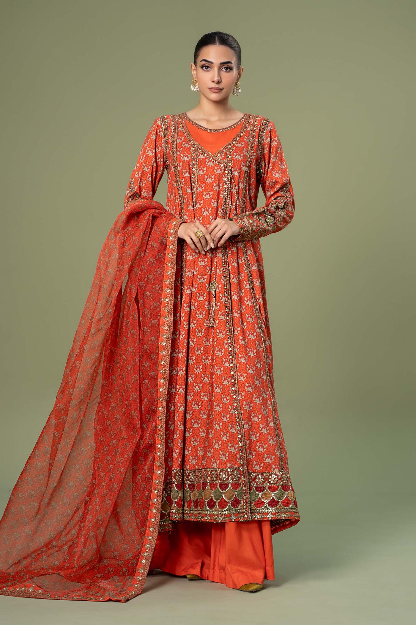 3 Piece Embroidered Linen Suit
