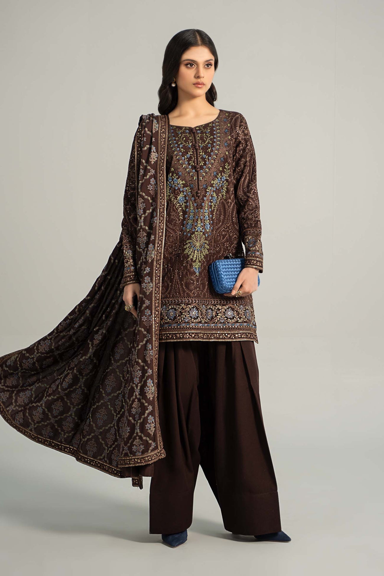 3 Piece Embroidered Khaddar Suit