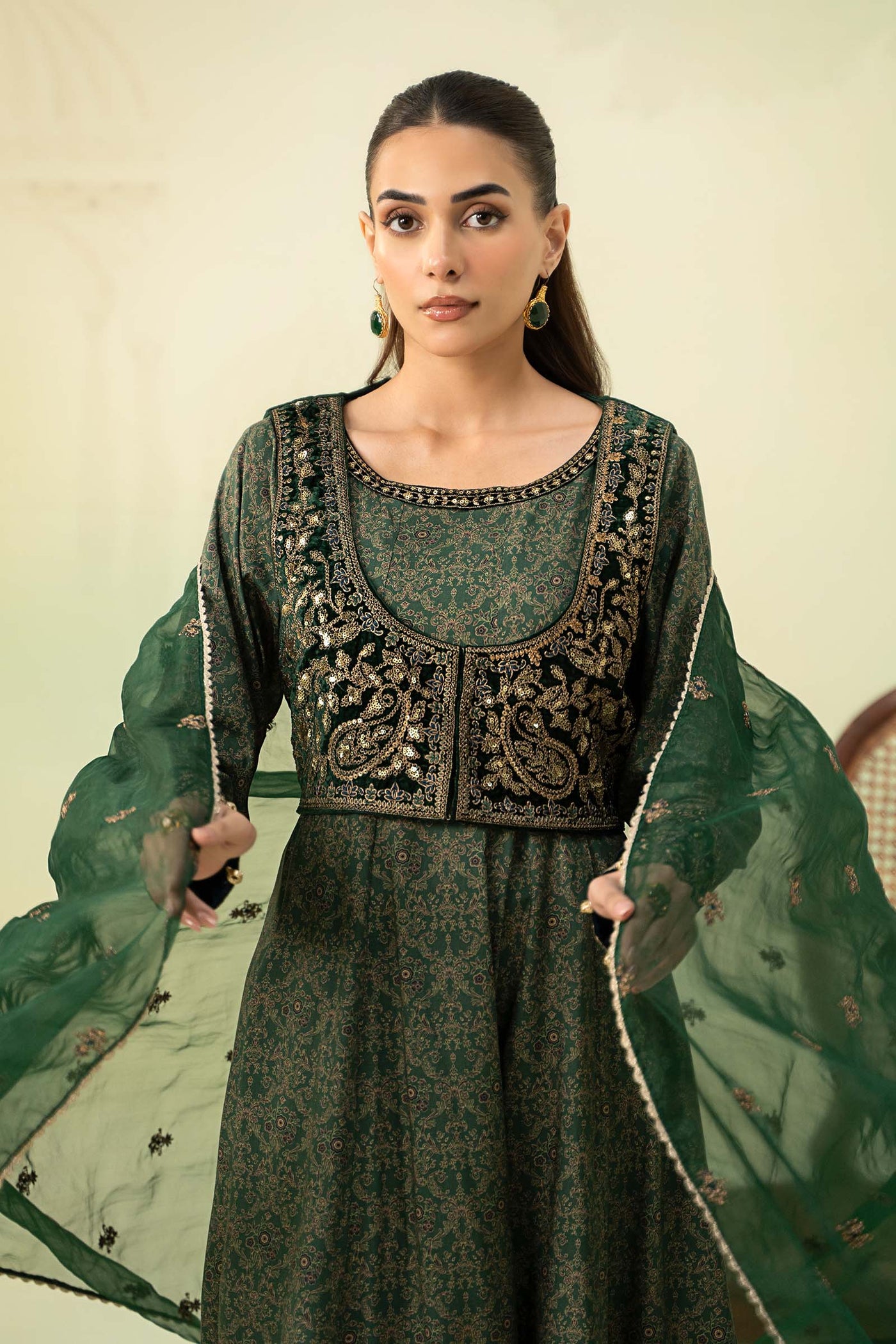 3 Piece Printed Linen Suit