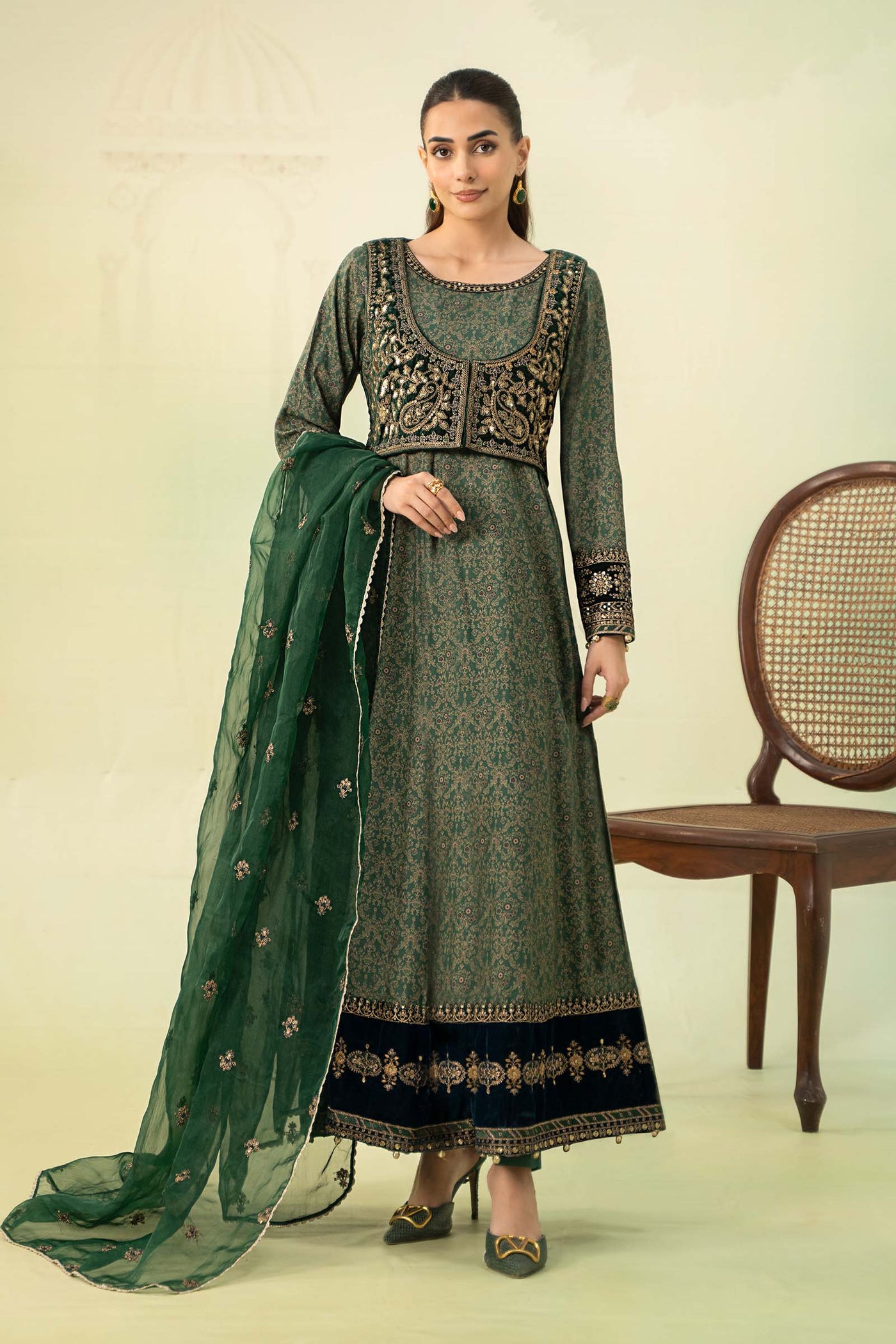 3 Piece Printed Linen Suit