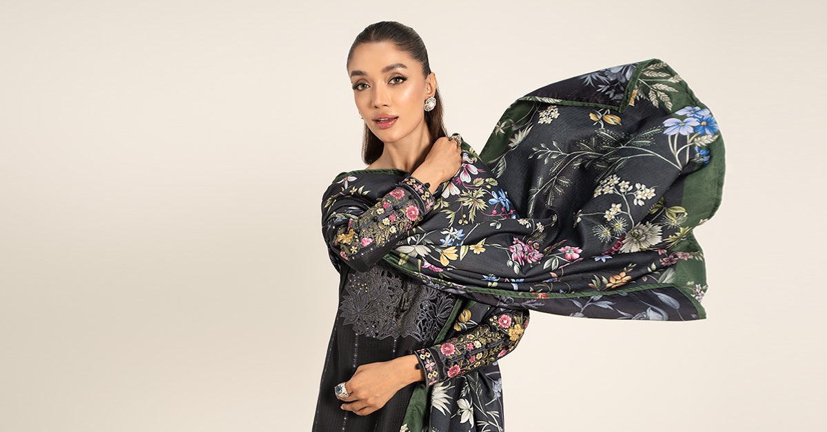 3 Piece Embroidered Linen Suit