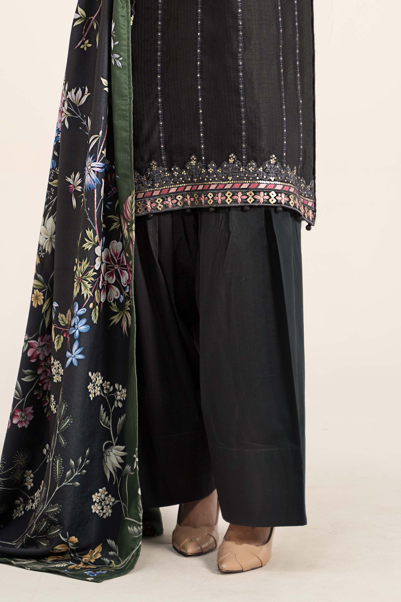 3 Piece Embroidered Linen Suit