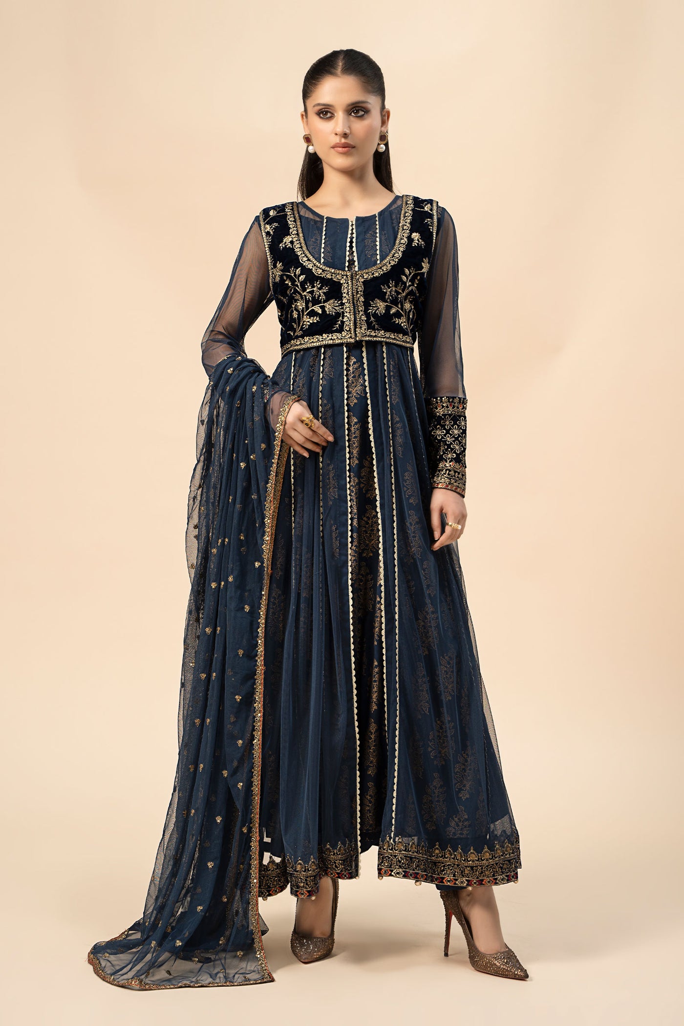 3 Piece Embroidered Khaddar Suit | DW-W24-151
