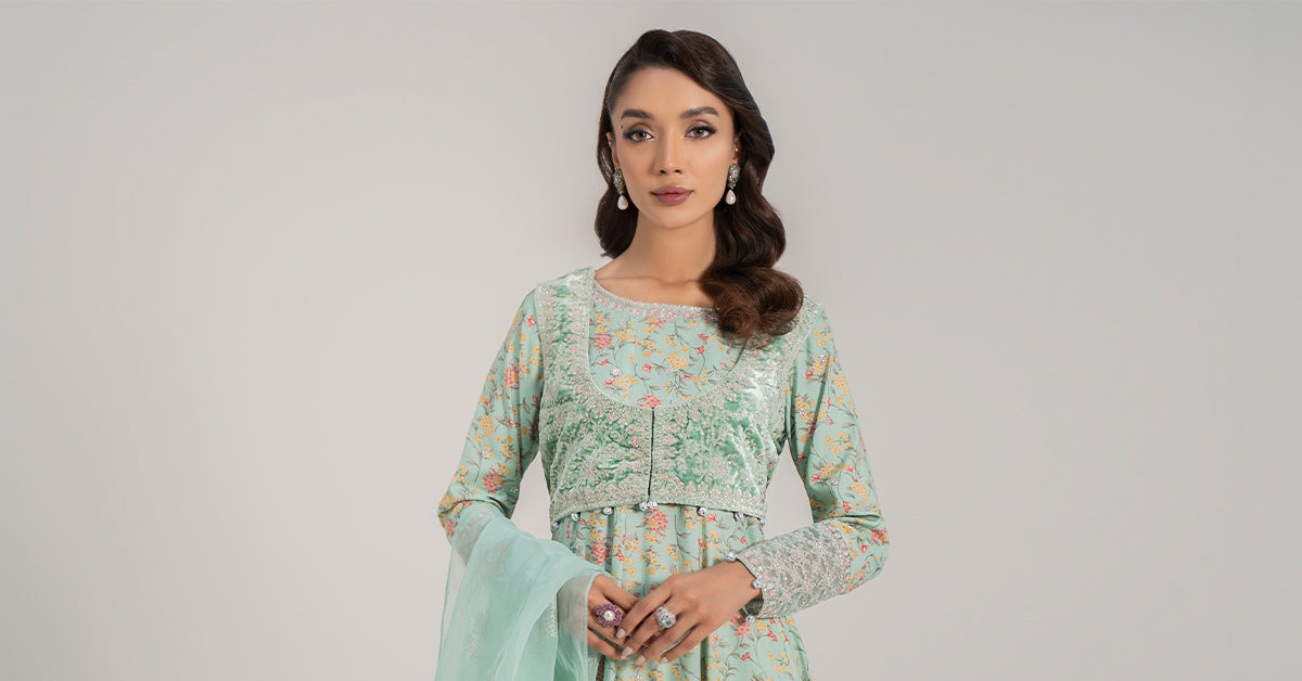 3 Piece Embroidered Linen Suit