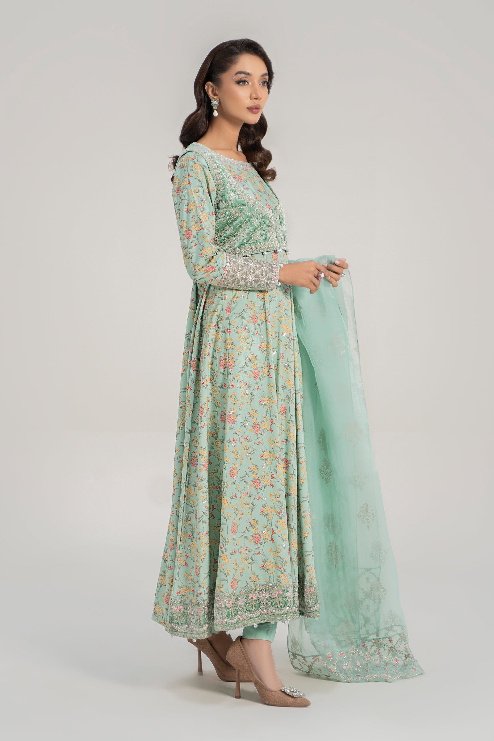 3 Piece Embroidered Linen Suit