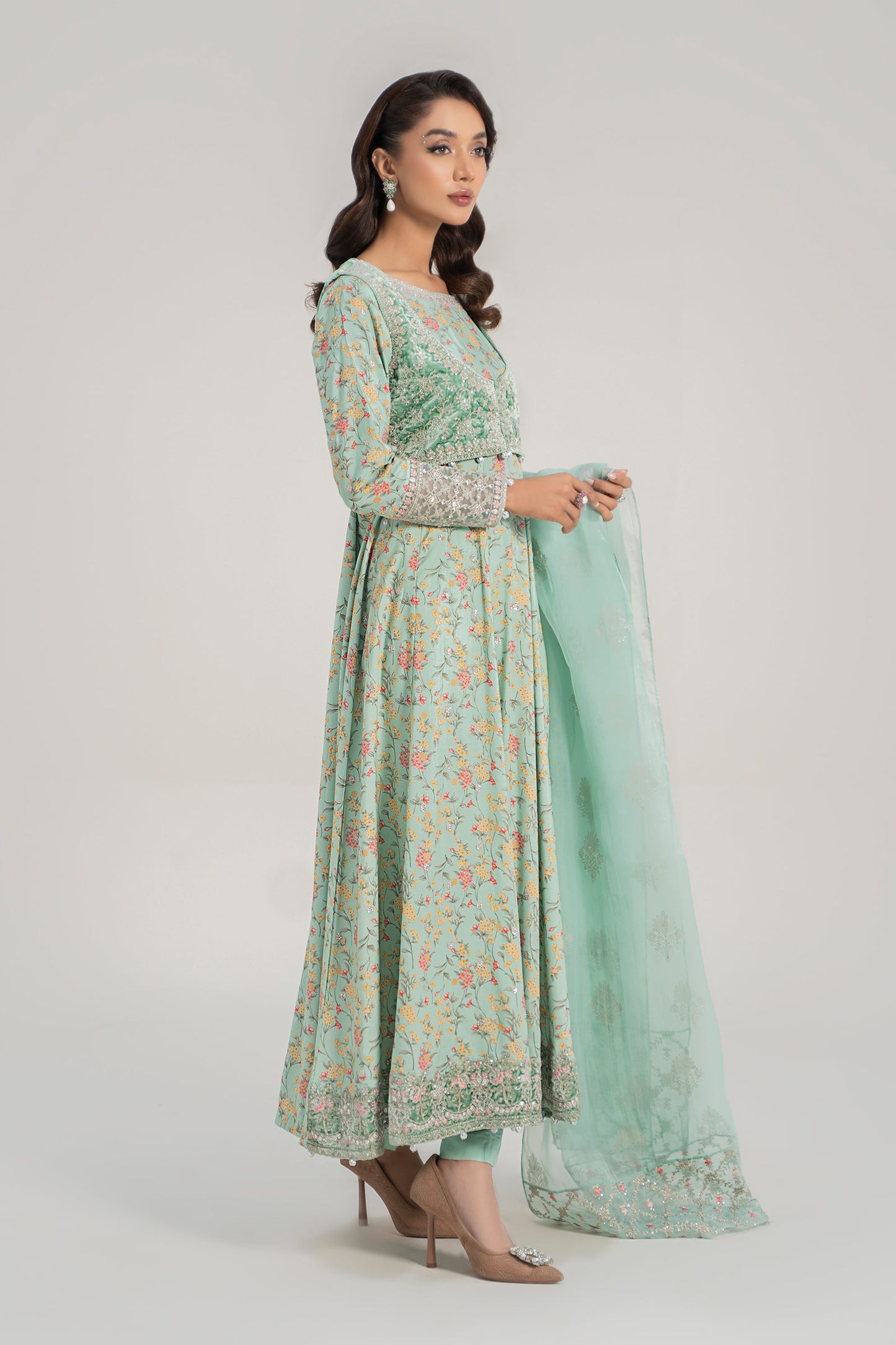 3 Piece Embroidered Linen Suit