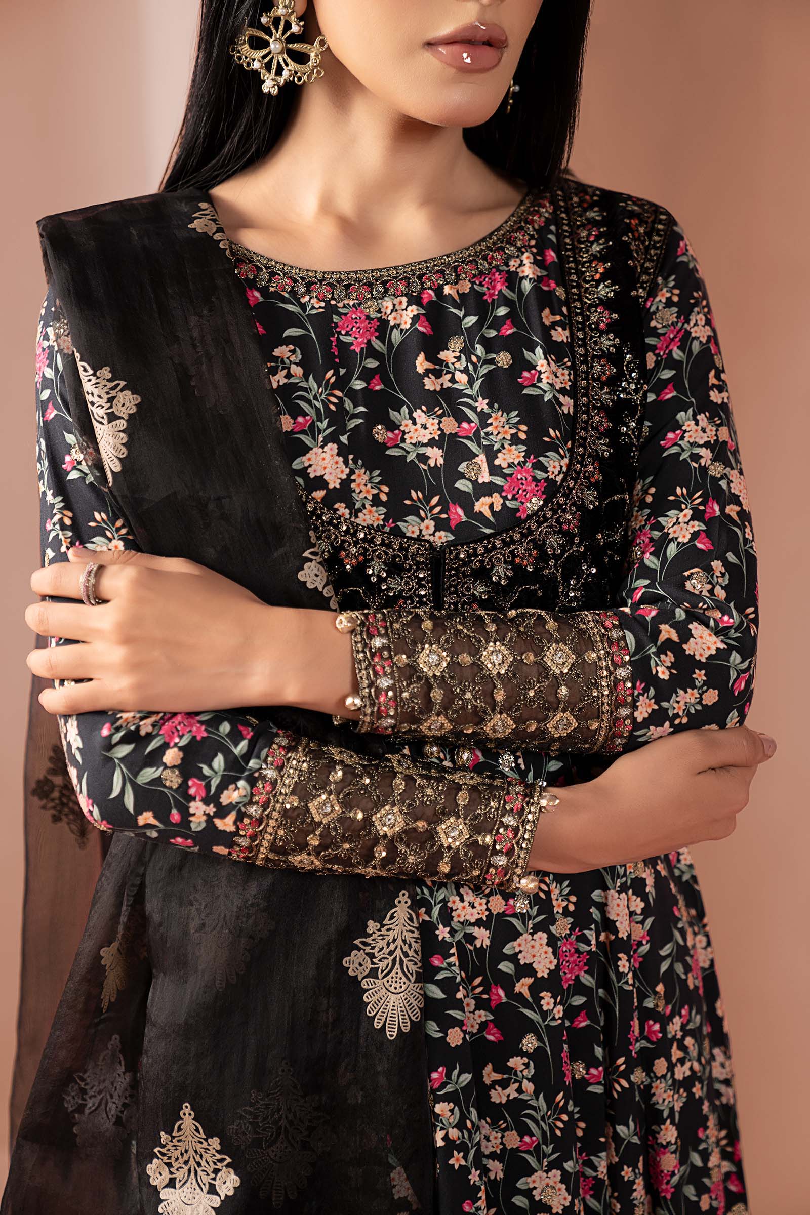 3 Piece Embroidered Linen Suit