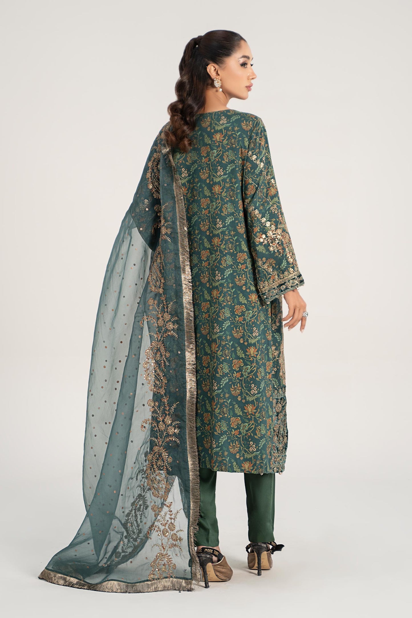 3 Piece Embroidered Plush Suit