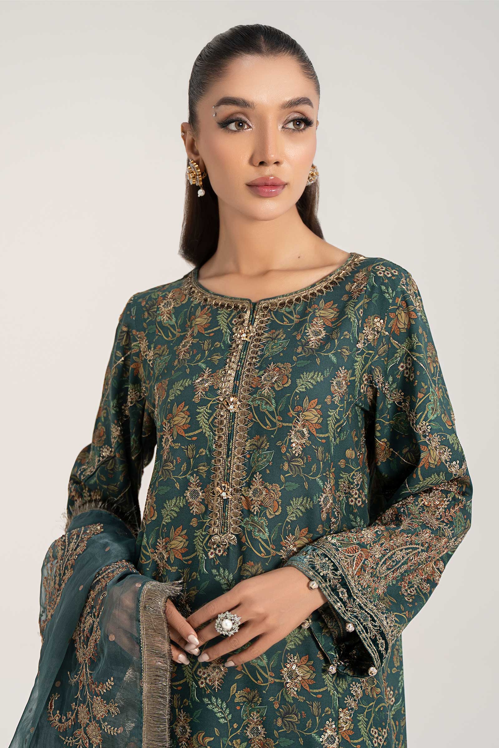 3 Piece Embroidered Plush Suit