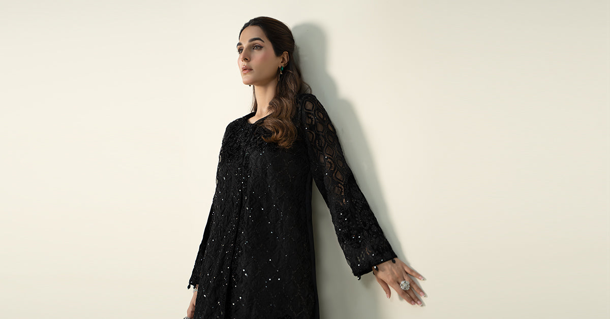 3 Piece Embroidered Organza Suit