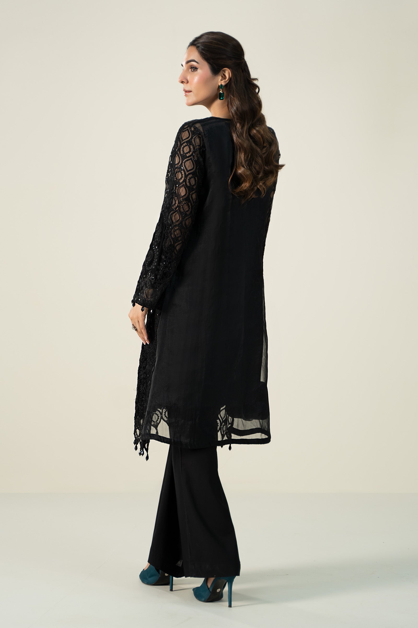 3 Piece Embroidered Organza Suit