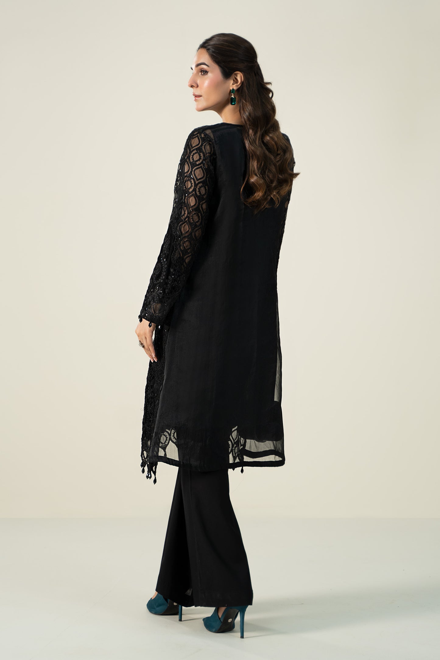 3 Piece Embroidered Organza Suit