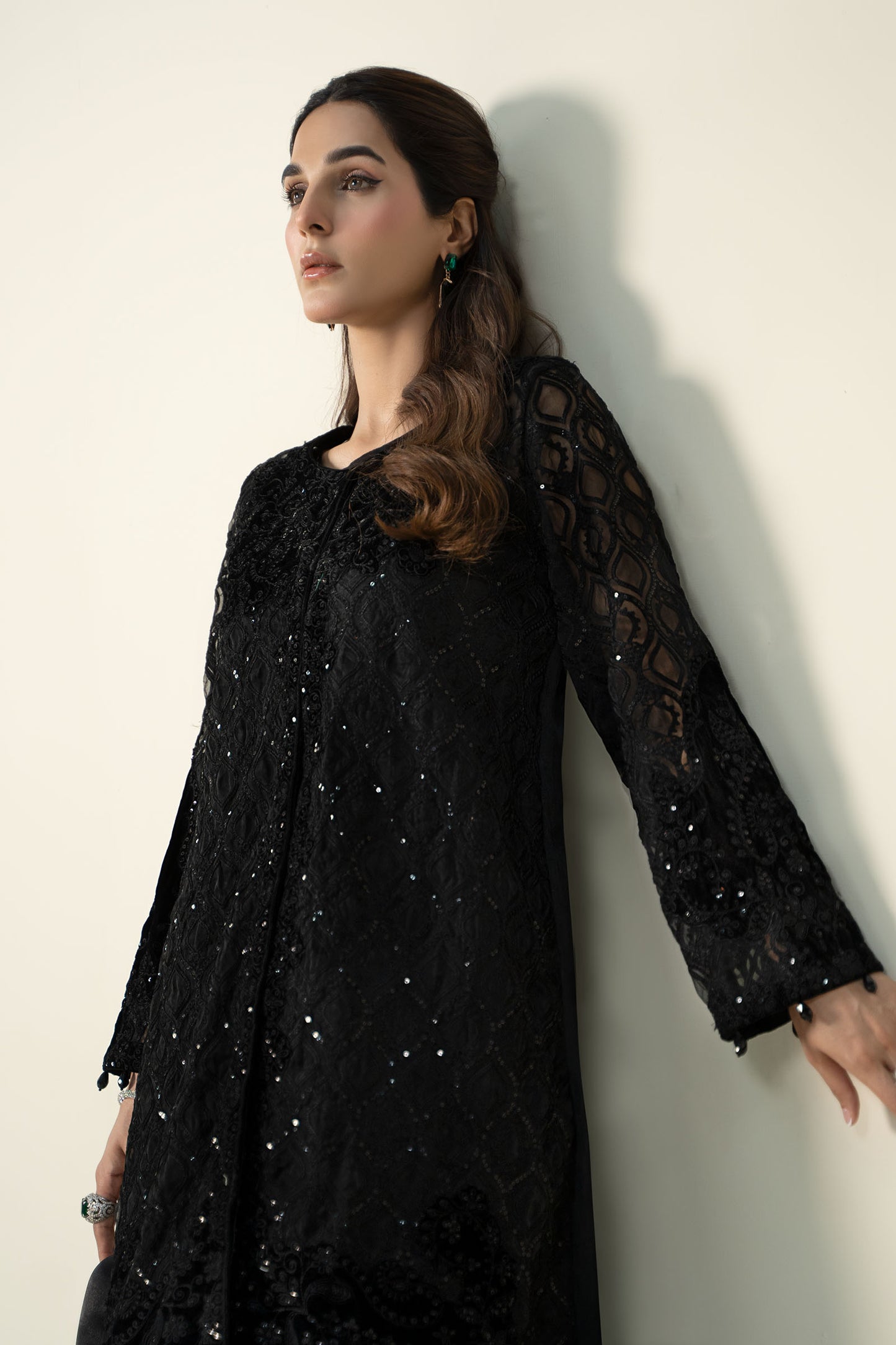 3 Piece Embroidered Organza Suit